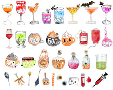 Load image into Gallery viewer, Halloween Bar Menu Template, Halloween Signature Cocktails Template, Drink Menu Template, Signature Drinks, NEW Halloween Drink Images