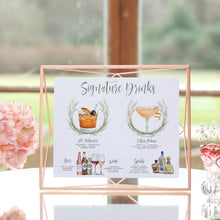 Load image into Gallery viewer, Boho Pampas Grass Signature Drink Sign, Design Your Own 2,500+ Drink Images, Pampas Grass Bar Template, Wedding Cocktails Instant Download