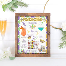 Load image into Gallery viewer, Mardi Gras Bar Menu Template, 2,500+ Drink Images + Garnishes, New Year&#39;s Eve Menu Template, New Year&#39;s Eve Cocktail Sign, Mardi Gras Party