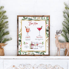 Load image into Gallery viewer, Christmas Bar Menu Template, Design Your Own! 1,000+ Drink Images + Garnishes, Christmas Bar Menu, Signature Cocktail Sign, Holiday Bar Sign