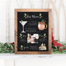 Load image into Gallery viewer, Design Your Own! 1,000+ Drink Images + Garnishes, Christmas Bar Menu, Wedding Bar Menu Template, Signature Cocktail Sign, Holiday Bar Sign