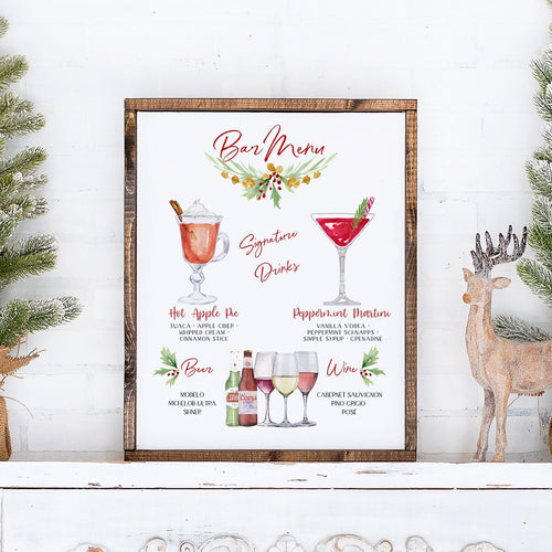 Design Your Own! 650 Drink Images + Garnishes Included, Wedding Bar Menu Template, Signature Cocktail Sign, Christmas Drink Menu Holiday