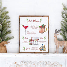 Load image into Gallery viewer, Design Your Own! 2,500 Drink Images + Garnishes, Christmas Bar Menu, Wedding Bar Menu Template, Signature Cocktail Sign, Holiday Bar Sign