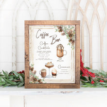 Load image into Gallery viewer, Coffee Bar Sign Template, Hot Chocolate Bar Menu, Pine Cone Hot Cocoa Drink Menu Sign Template, Signature Drink Sign, 2,500+ Drink Images