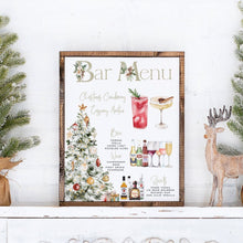 Load image into Gallery viewer, Christmas Drinks Sign, Christmas Bar Menu Template, Printable Holiday Bar Sign, 6 Sizes, Instant Download, Christmas Signature Drinks Sign