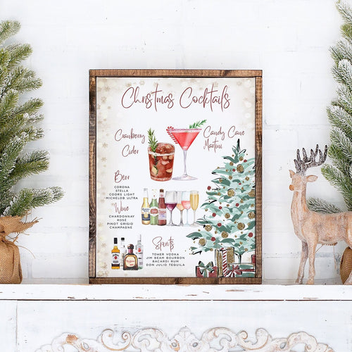 Christmas Party Drinks Sign, Holiday Bar Menu Template, Christmas Cocktails Drink Menu Sign Template, Signature Drinks, 1,500+ Drink Images