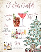 Load image into Gallery viewer, Christmas Party Drinks Sign, Holiday Bar Menu Template, Christmas Cocktails Drink Menu Sign Template, Signature Drinks, 1,500+ Drink Images