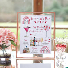 Load image into Gallery viewer, Valentine&#39;s Day Drink Menu, Signature Cocktails Template, Rainbow Heart Boho Love Bar Menu Sign, Galentine&#39;s Day Drinks Sign, 2,500+ Drinks