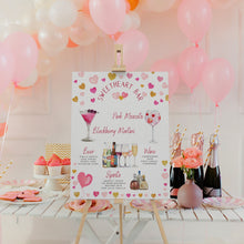 Load image into Gallery viewer, Valentines Drink Sign Template, Valentine&#39;s Day Drink Menu, Valentine Cocktails, Sweetheart Bar Menu Sign, Galentine&#39;s Day Drinks Sign Menu